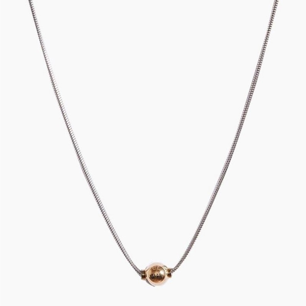 Chic Two-Tone Necklace with Gold Bead